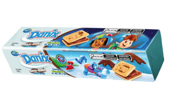 Biscoito recheado Danix  Choco-Shake Caixa/c 60